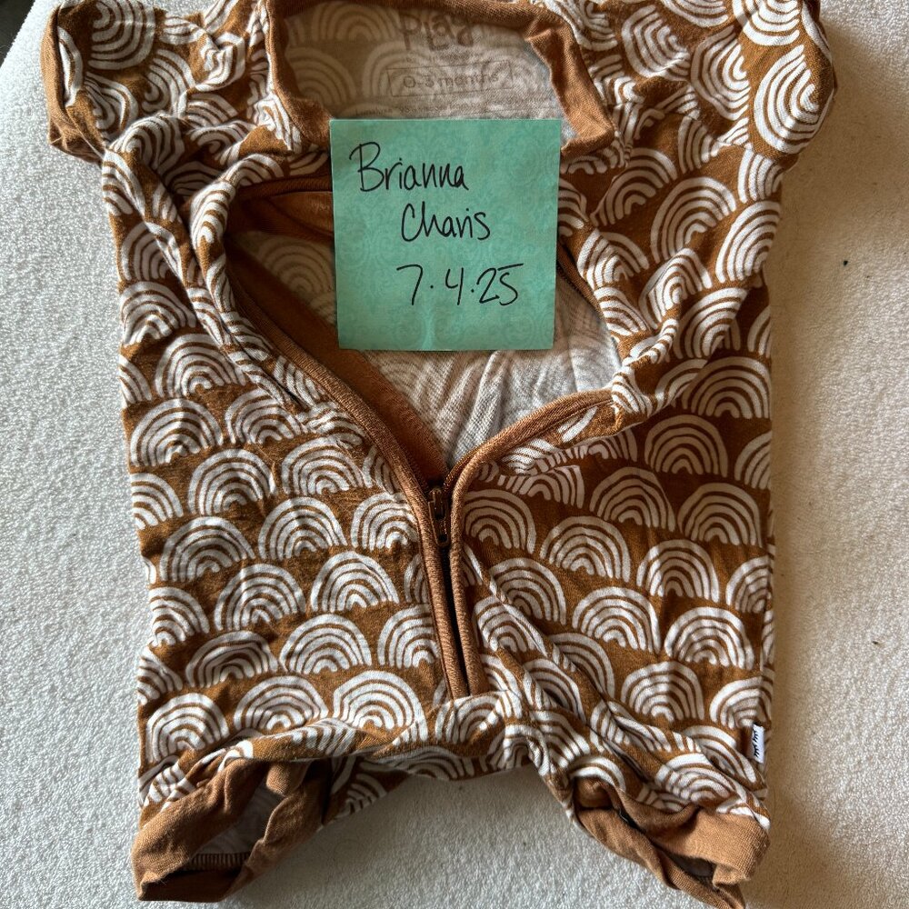 Little Sleepies Rust Rainbows Shorty 0-3 Months
